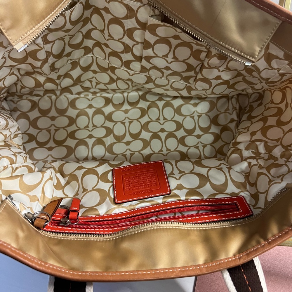 Coach Gold Tote Bag with Brown suede Accents - Picture 11 of 11